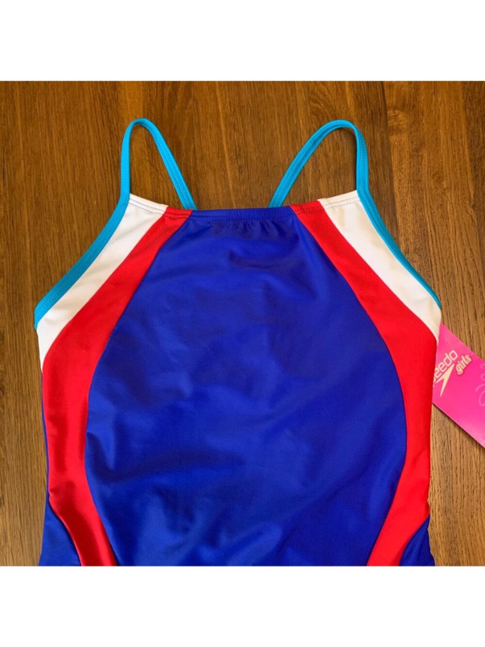 SPEEDO Performance Swimsuit Girls 12 One Piece Blue Swim Team NWT NEW Keyhole - Picture 3 of 9